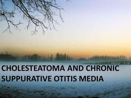 Cholesteatoma and chronic suppurative otitis media