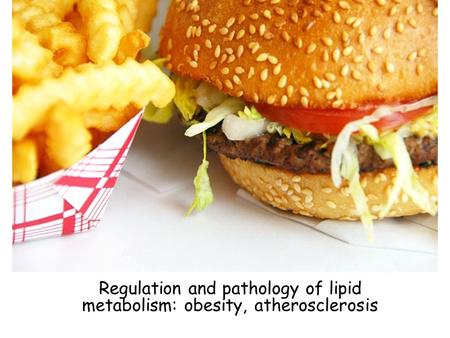 Regulation and pathology of lipid metabolism: obesity, atherosclerosis.