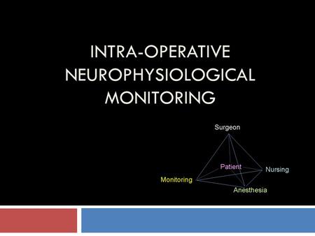 Intra-Operative Neurophysiological Monitoring