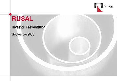 Investor Presentation September 2003