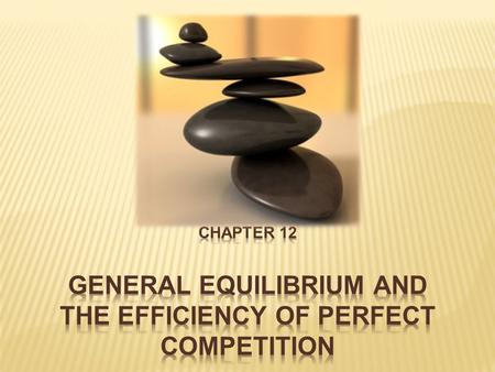 General Equilibrium Analysis A Technological Advance: The Electronic Calculator Market Adjustment to Changes in Demand Formal Proof of a General Competitive.
