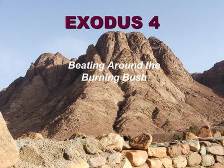 EXODUS 4 Beating Around the Burning Bush. Egypt Midian Sinai.