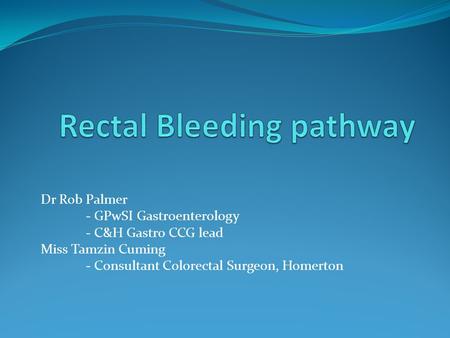 Rectal Bleeding pathway