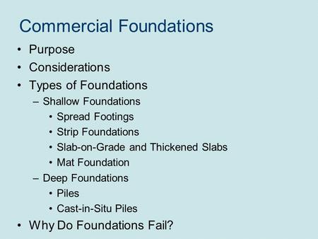 Commercial Foundations