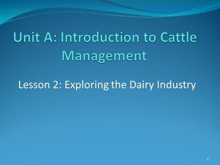 Lesson 2: Exploring the Dairy Industry 1. Terms Artificial Insemination (AI) Beef Butterfat Cattle by-products Crossbreeding Culling Dairy Herd Improvement.