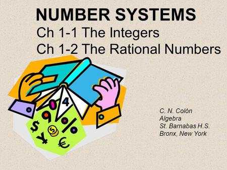 NUMBER SYSTEMS Ch 1-1 The Integers Ch 1-2 The Rational Numbers