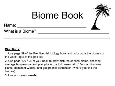 Biome Book Name: ______________________________