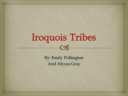 By: Emily Pollington And Alyssa Gray.   Tribe names  Mohawk, Cayuga, Oneida, Onondaga, Seneca, Mingo,Tuscarora, Caughnawaga Tribes.