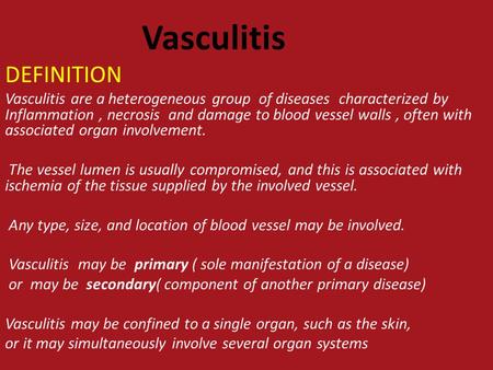 Vasculitis DEFINITION