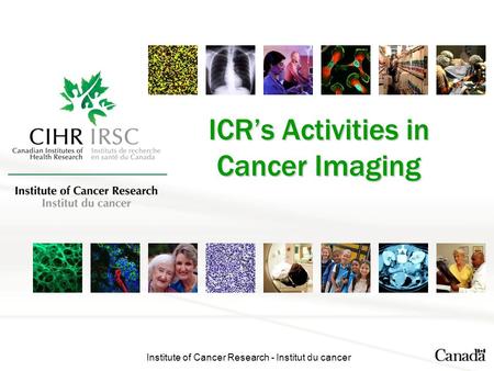 Institute of Cancer Research - Institut du cancer ICR’s Activities in Cancer Imaging.