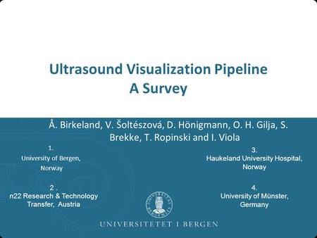 Ultrasound Visualization Pipeline A Survey