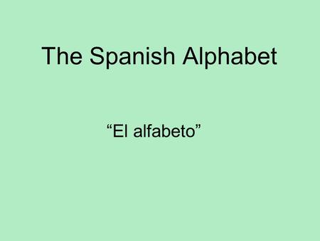 The Spanish Alphabet “El alfabeto”.