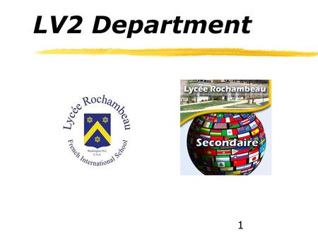 LV2 Department 1 Simone Seym: Guten Abend! LV2 Department.