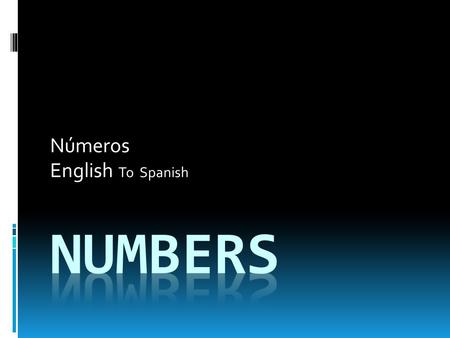 Números English To Spanish. One Uno Two  Dos.