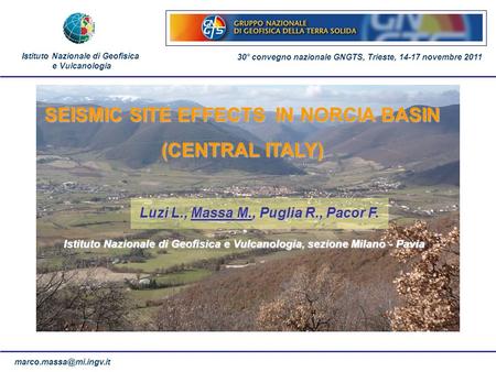SEISMIC SITE EFFECTS IN NORCIA BASIN (CENTRAL ITALY)