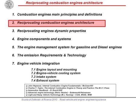 Combustion engines main principles and definitions