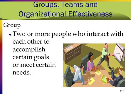 Groups, Teams and Organizational Effectiveness