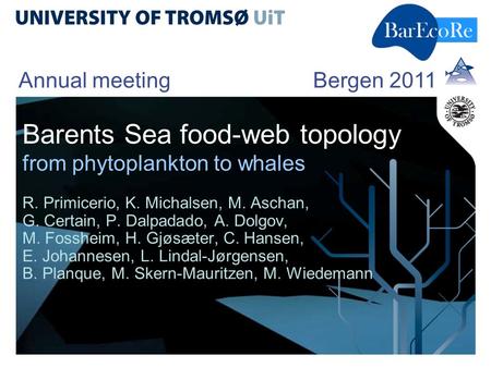 Barents Sea food-web topology from phytoplankton to whales
