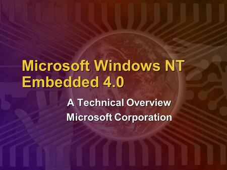Microsoft Windows NT Embedded 4.0