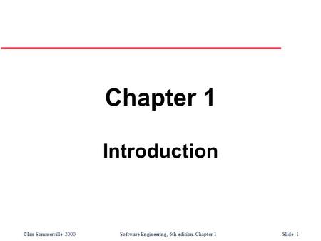 Chapter 1 Introduction.