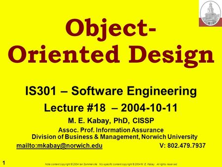 Object- Oriented Design