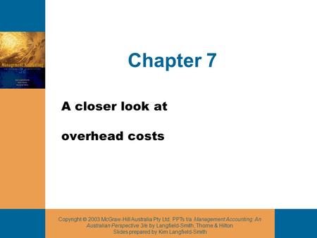 A closer look at overhead costs
