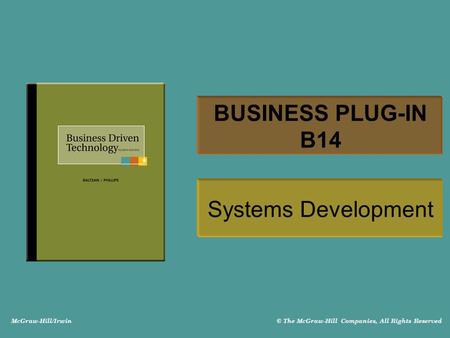 BUSINESS PLUG-IN B14 Systems Development.