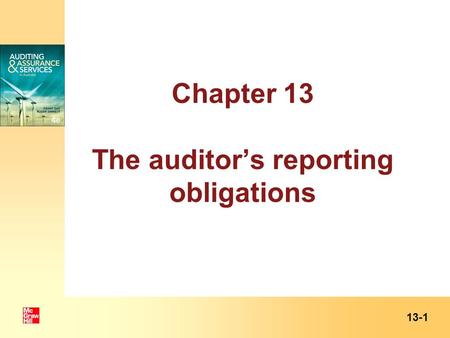 Chapter 13 The auditor’s reporting obligations