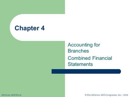 Accounting for Branches Combined Financial Statements