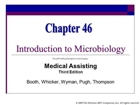 Chapter 46 Introduction to Microbiology Medical Assisting