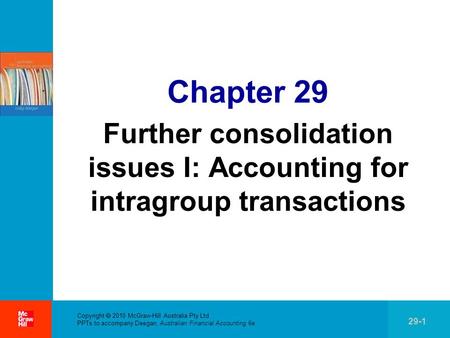 Further consolidation issues I: Accounting for intragroup transactions