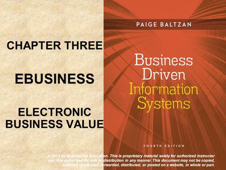 CHAPTER THREE EBUSINESS ELECTRONIC BUSINESS VALUE