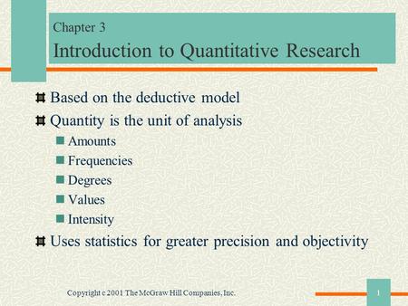 Chapter 3 Introduction to Quantitative Research