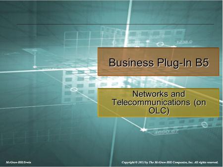 Networks and Telecommunications (on OLC)