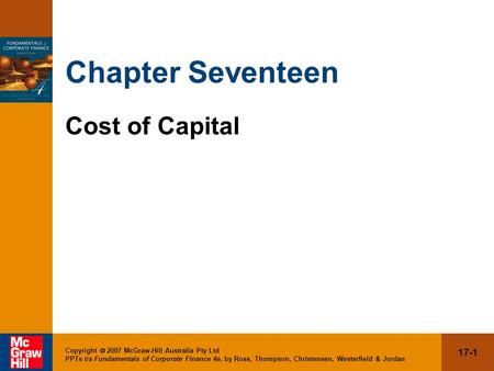Chapter Seventeen Cost of Capital