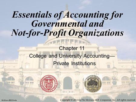 College and University Accounting—Private Institutions