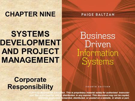 SYSTEMS DEVELOPMENT AND PROJECT MANAGEMENT Corporate Responsibility