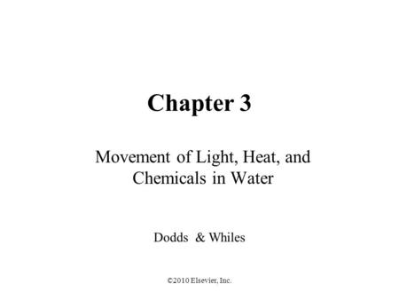Movement of Light, Heat, and Chemicals in Water