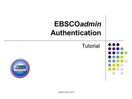 EBSCOadmin Authentication