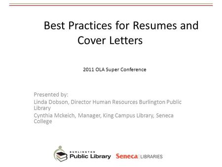 Best Practices for Resumes and Cover Letters