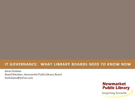 IT governance: What library boards need to know now