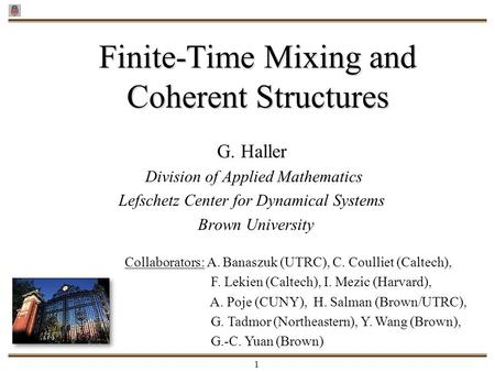Finite-Time Mixing and Coherent Structures