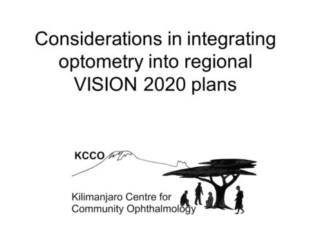 Considerations in integrating optometry into regional VISION 2020 plans.