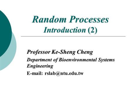 Random Processes Introduction (2)