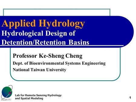 Hydrological Design of Detention/Retention Basins