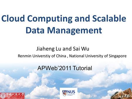 Cloud Computing and Scalable Data Management