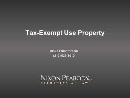 Tax-Exempt Use Property