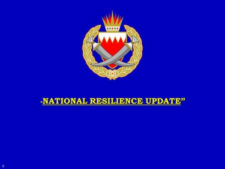 NATIONAL RESILIENCE UPDATE NATIONAL RESILIENCE UPDATE 2.