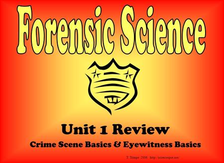 Unit 1 Review Crime Scene Basics & Eyewitness Basics