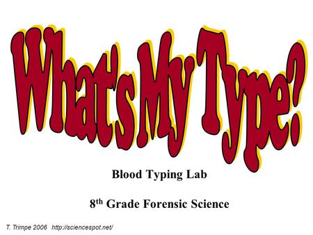 Blood Typing Lab 8th Grade Forensic Science